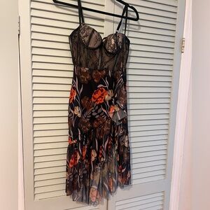Luxe dress floral dress with lace bodice